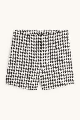 Pantalons curts - high waist - de quadres