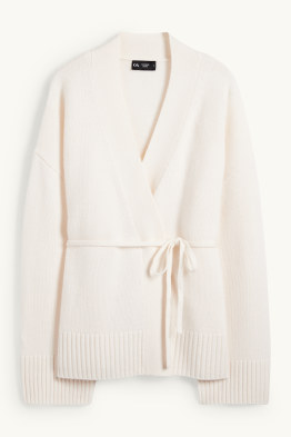 Cardigan with cashmere content - wool blend