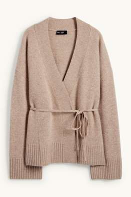 Cardigan with cashmere content - wool blend