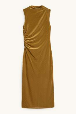 Samt-Bodycon-Kleid mit Strasssteinen