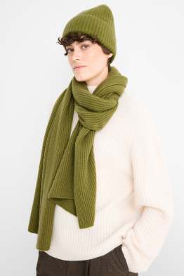 Kaschmir-Mütze - gerippt