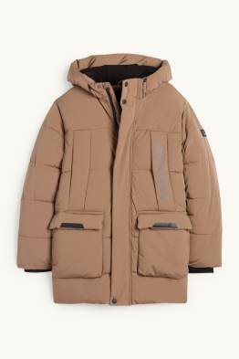 Kurtka pikowana z kapturem - hydrofobowa