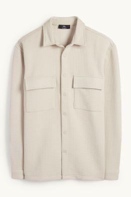 Veste-chemise - relaxed fit - col kent - finition texturée