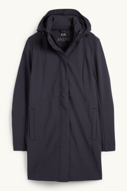 Softshellmantel mit Kapuze - wasserabweisend - 4 Way Stretch