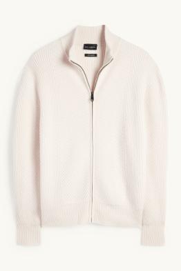 Cardigan tricotat cu conținut de cașmir - amestec de lână - reiat