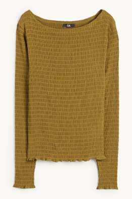 Langarmshirt - Regular Fit - gesmokt