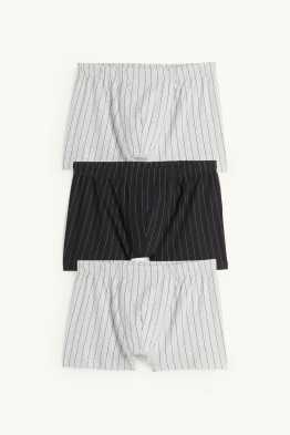 Wielopak, 3 pary - obcisłe bokserki - w cienkie prążki