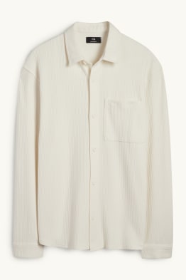 Chemise - relaxed fit - col kent - finition côtelée