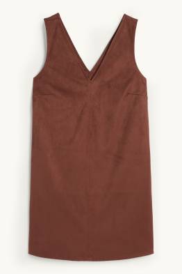 Kleid - Straight Fit - Velourslederimitat