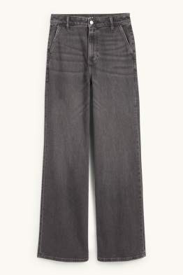 Wide Leg Jeans - High Waist - LYCRA®