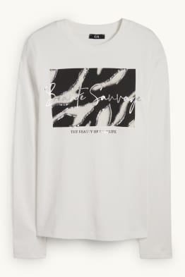Langarmshirt - Regular Fit - Glanz-Effekt