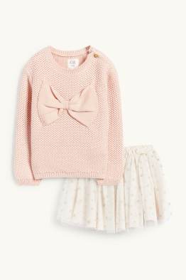 Strik en sterretjes - babyoutfit - 2-delig