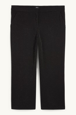 Hose - High Waist - Wide Leg - Glanz-Effekt