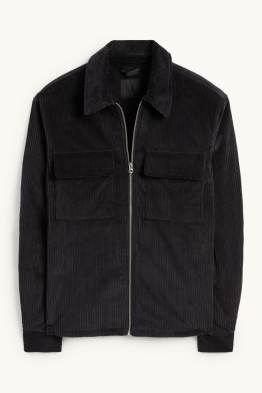 Sztruksowa kurtka koszulowa - relaxed fit - kołnierzyk kent