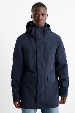 Parka raincoat with hood - lined - waterproof