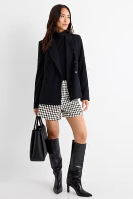 Pantalons curts - high waist - de quadres