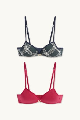 Multipack 2er - BH ohne Bügel - wattiert
