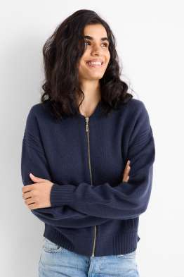 Strickjacke mit Kaschmir-Anteil - Woll-Mix