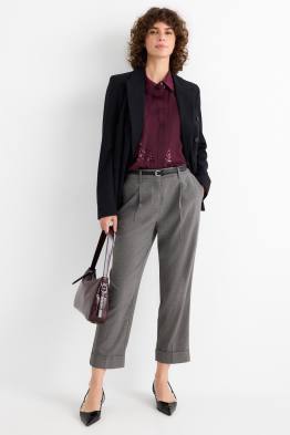 Stoffhose - Mid Waist - Straight Fit