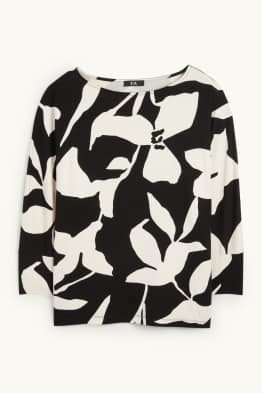 Langarmshirt - Regular Fit - geblümt