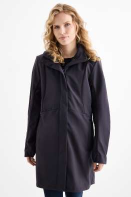 Softshellmantel mit Kapuze - wasserabweisend - 4 Way Stretch