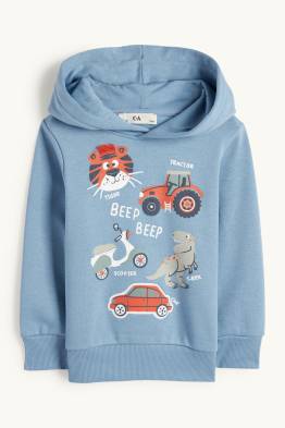 Dinozaur, tygrys i pojazdy - bluza z kapturem