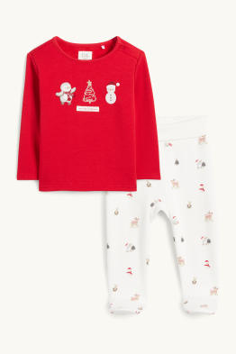 Pingouin - tenue pour nouveau-né de Noël - doublure en peluche