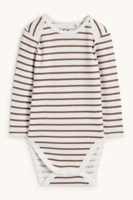 Body bébé - à rayures - finition texturée