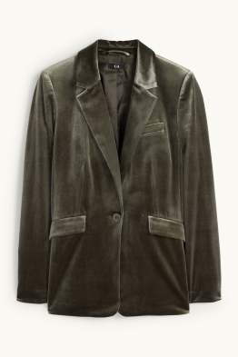 Samt-Longblazer - Regular Fit