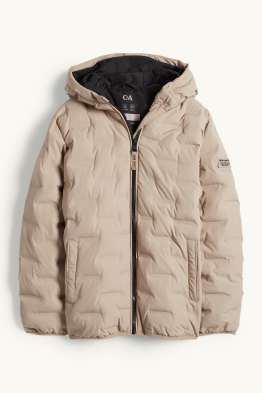 Quilted jacket with hood - water-repellent