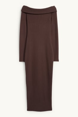 Strick-Bodycon-Kleid - gerippt