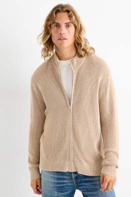 Pletený kardigan - žebrovaný