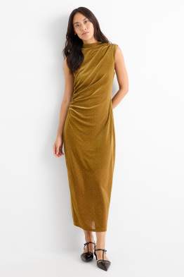 Samt-Bodycon-Kleid mit Strasssteinen