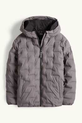 Quilted jacket with hood - water-repellent