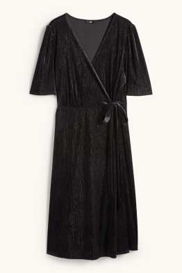 Robe portefeuille en velours - Straight Fit