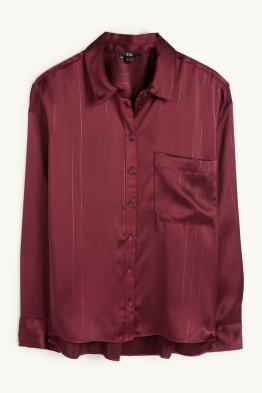 Satin-Bluse - Nadelstreifen