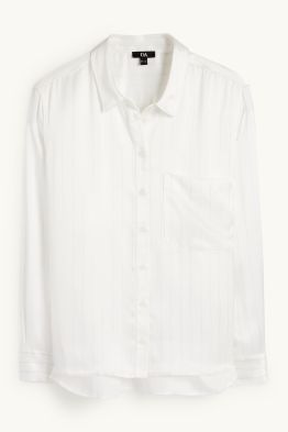 Satin-Bluse - Nadelstreifen