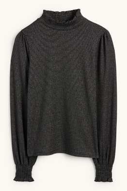 Pullover - gerippt - glänzend