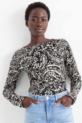 Langarmshirt - Regular Fit - gemustert