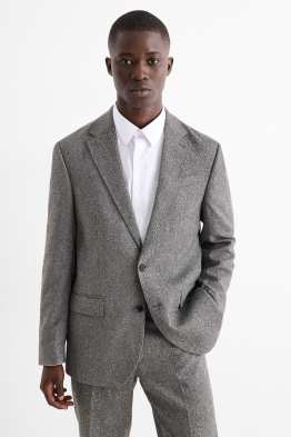 Marynarka modułowa - regular fit - strecz - w fakturę