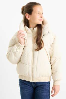 Steppjacke mit Kapuze - wasserabweisend