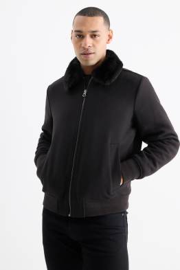 Veste avec garniture en imitation fourrure