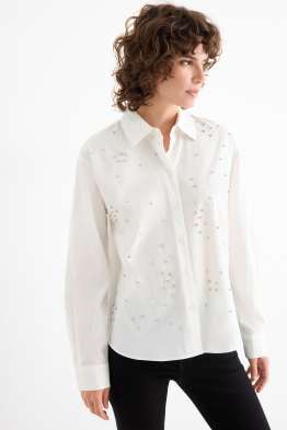 Bluse mit Strasssteinen