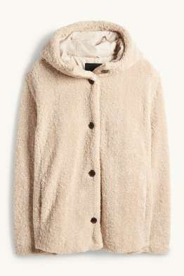 Teddy-Jacke mit Kapuze