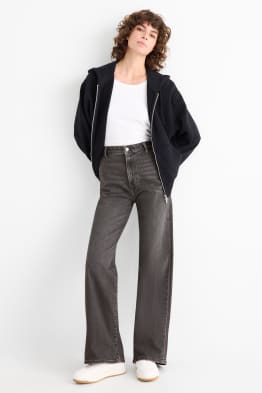 Wide Leg Jeans - High Waist - LYCRA®