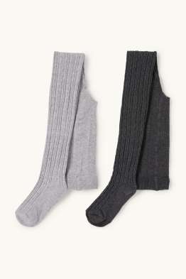 Multipack of 2 - tights - cable knit pattern