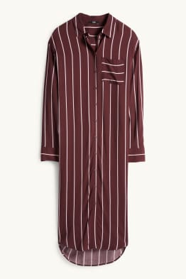 Viskose-Blusenkleid - gestreift
