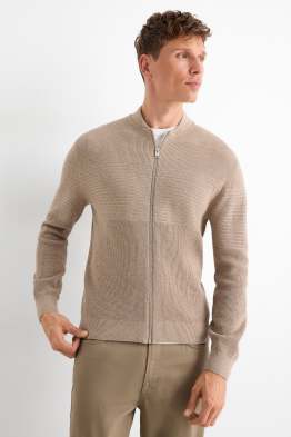 Cardigan - ribbed - textured