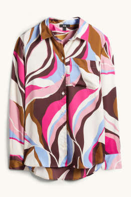 Satin-Bluse - gemustert