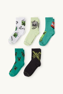 Lot de 5 paires - Minecraft - chaussettes à motif